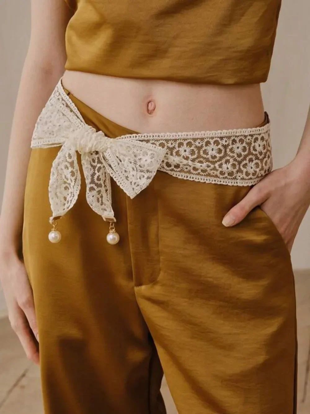 Lace Bow Waist Belt P114